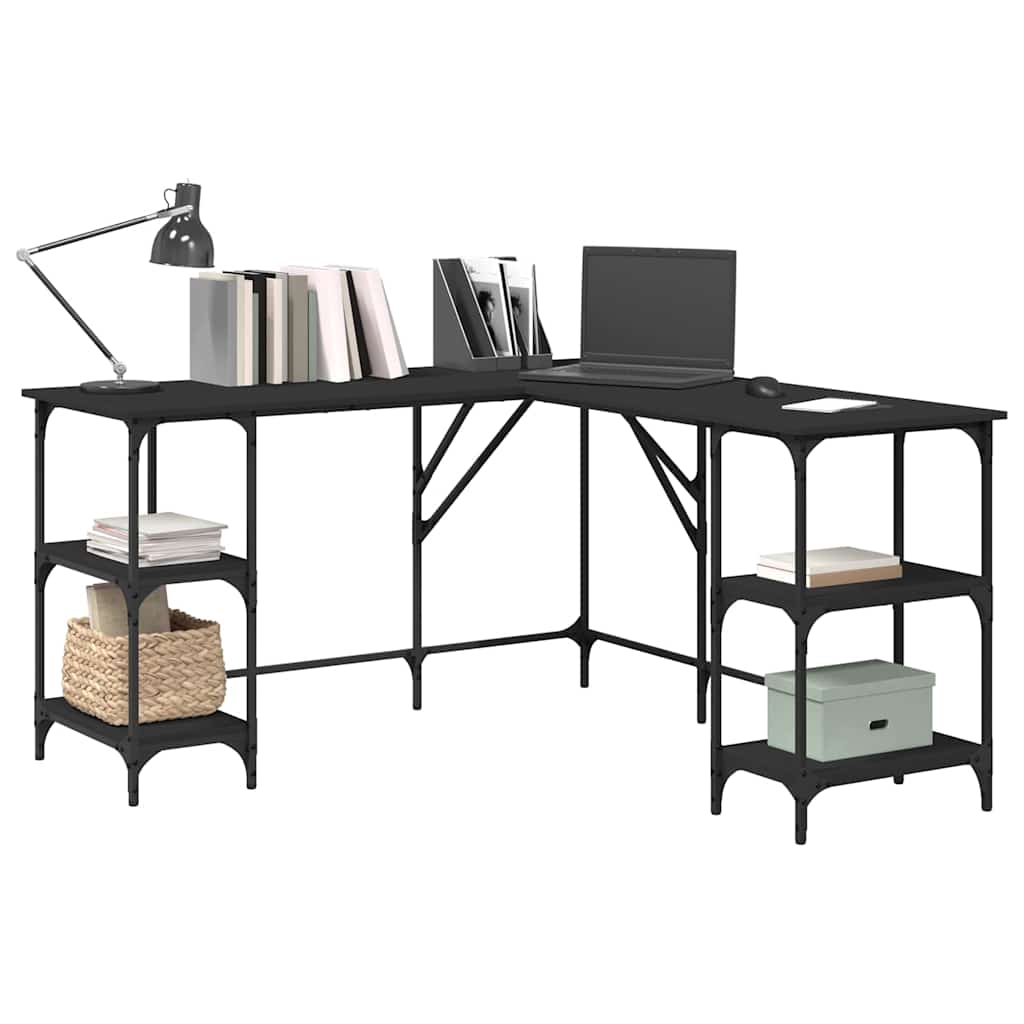 Desk Black 54.7"x54.7"x29.5" Engineered Wood