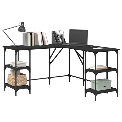 Desk Black 54.7"x54.7"x29.5" Engineered Wood
