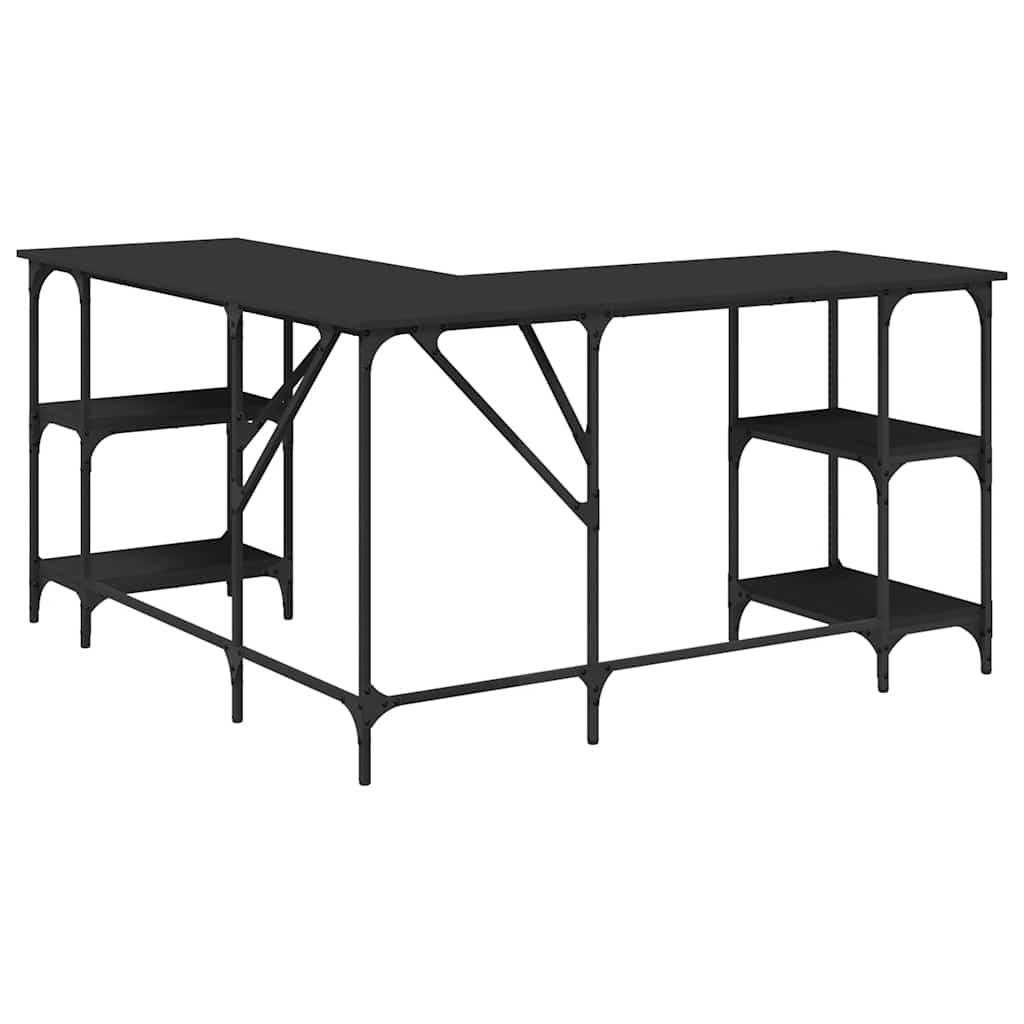 Desk Black 54.7"x54.7"x29.5" Engineered Wood