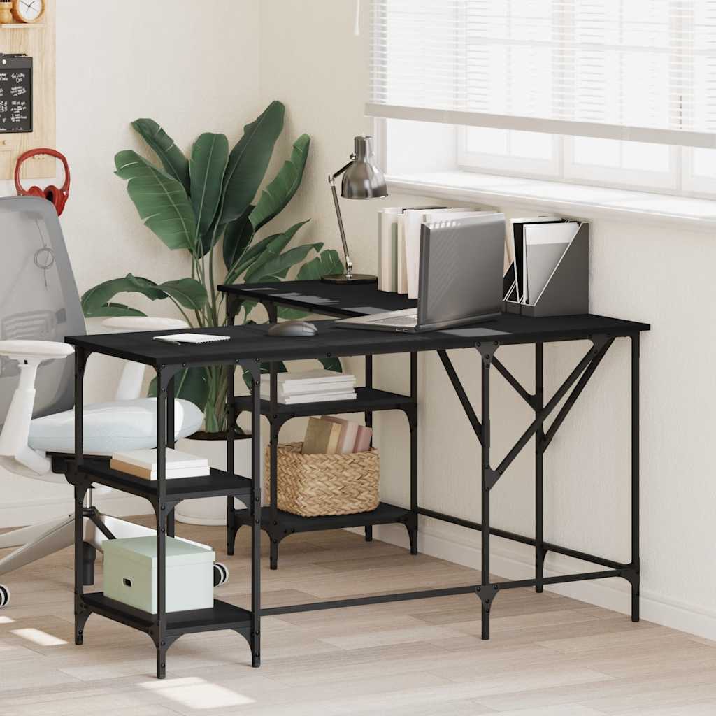 Desk Black 54.7"x54.7"x29.5" Engineered Wood