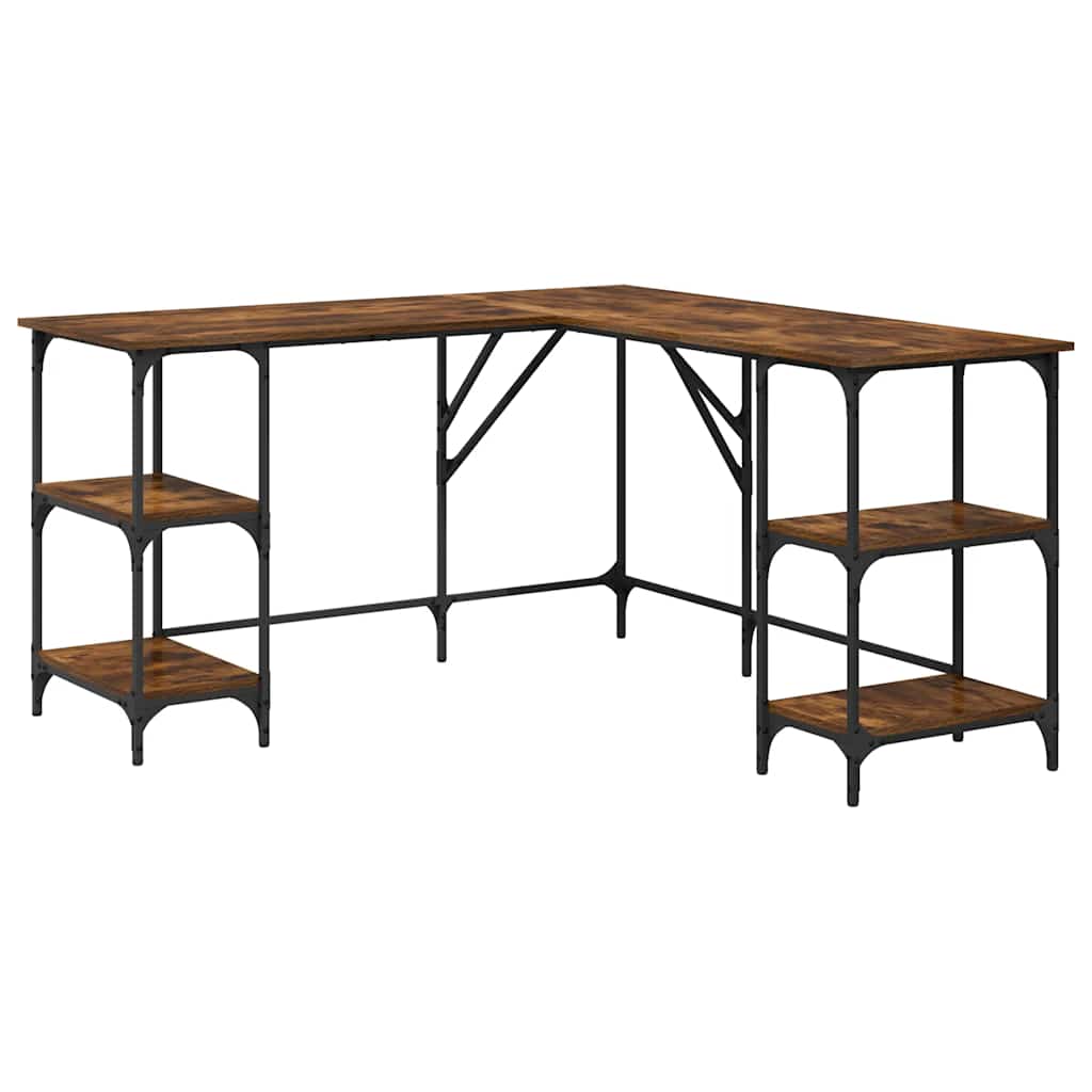 Desk Smoked Oak 54.7"x54.7"x29.5" Engineered Wood