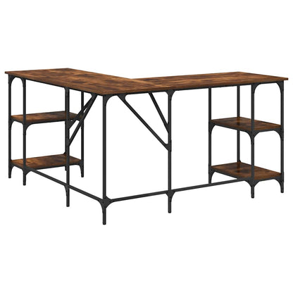 Desk Smoked Oak 54.7"x54.7"x29.5" Engineered Wood