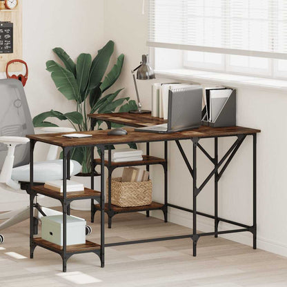 Desk Smoked Oak 54.7"x54.7"x29.5" Engineered Wood