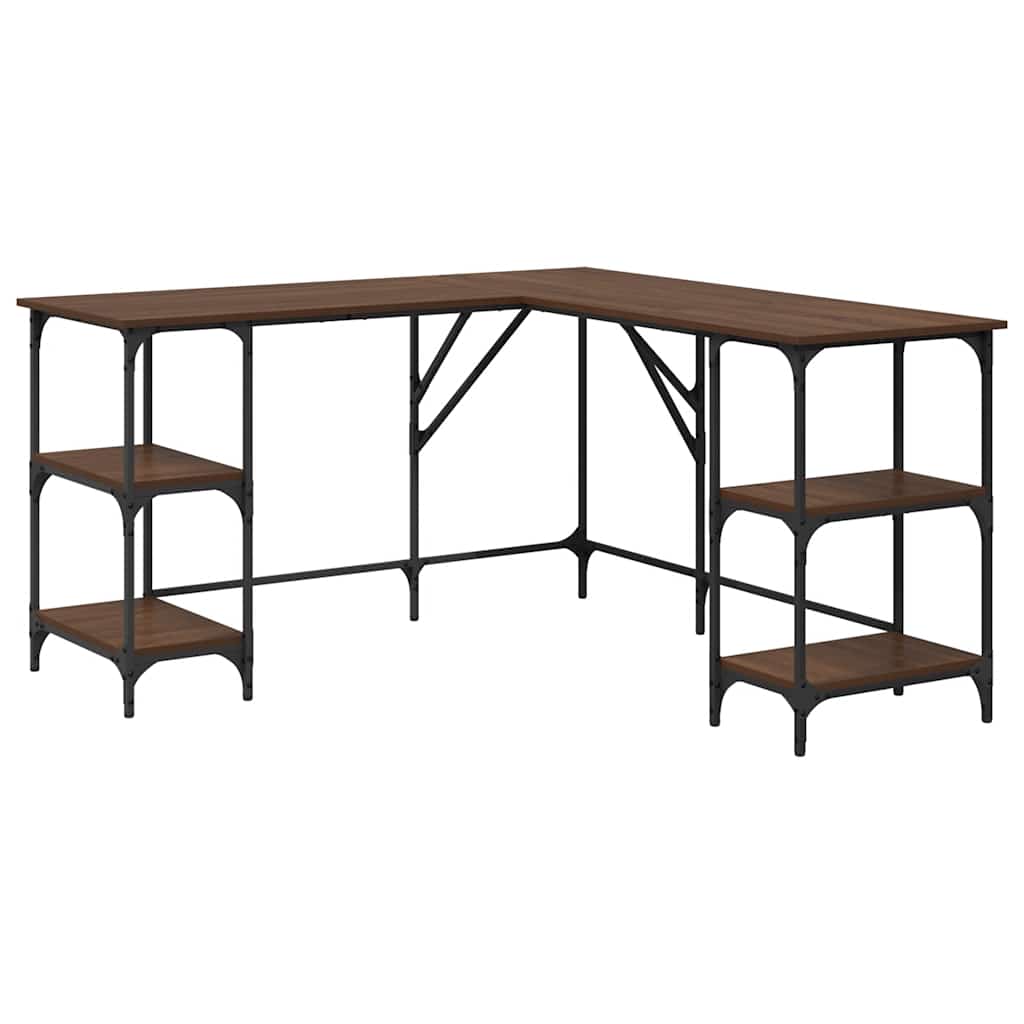 Desk Brown Oak 54.7"x54.7"x29.5" Engineered Wood