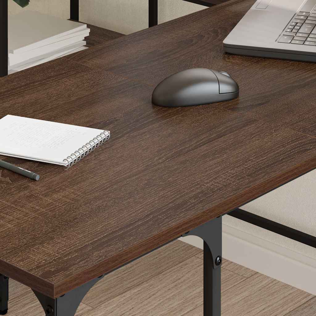 Desk Brown Oak 54.7"x54.7"x29.5" Engineered Wood