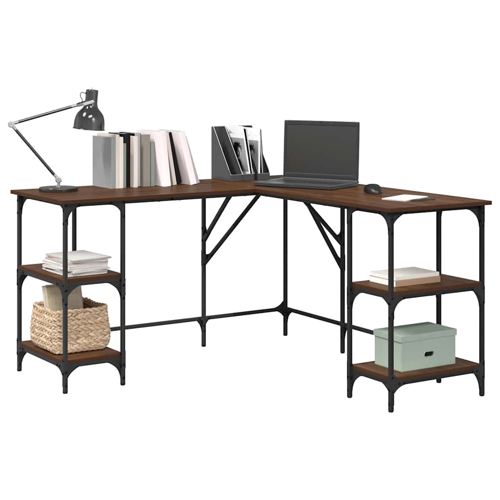 Desk Brown Oak 54.7"x54.7"x29.5" Engineered Wood