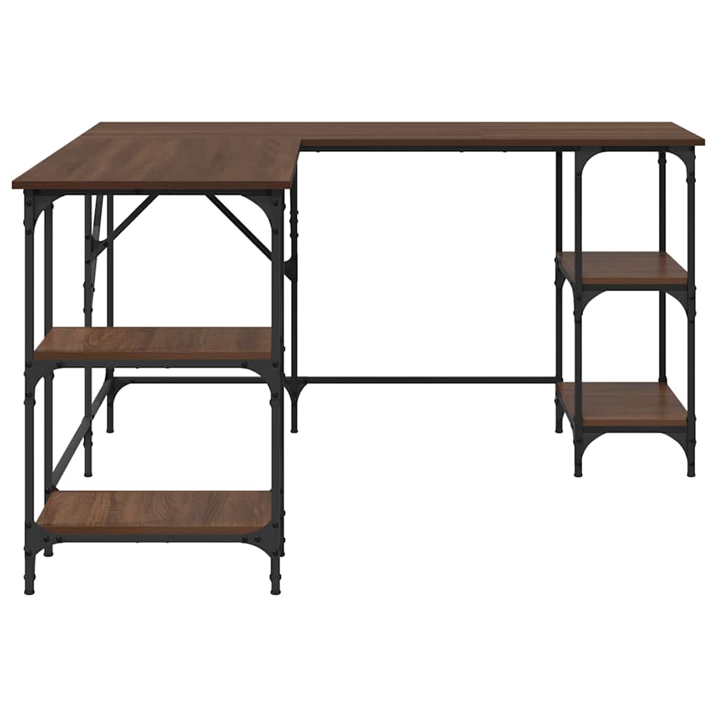 Desk Brown Oak 54.7"x54.7"x29.5" Engineered Wood