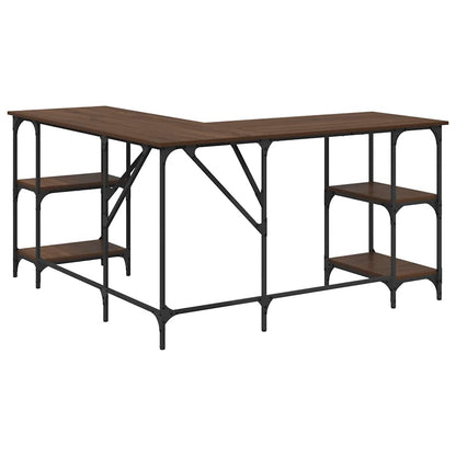 Desk Brown Oak 54.7"x54.7"x29.5" Engineered Wood