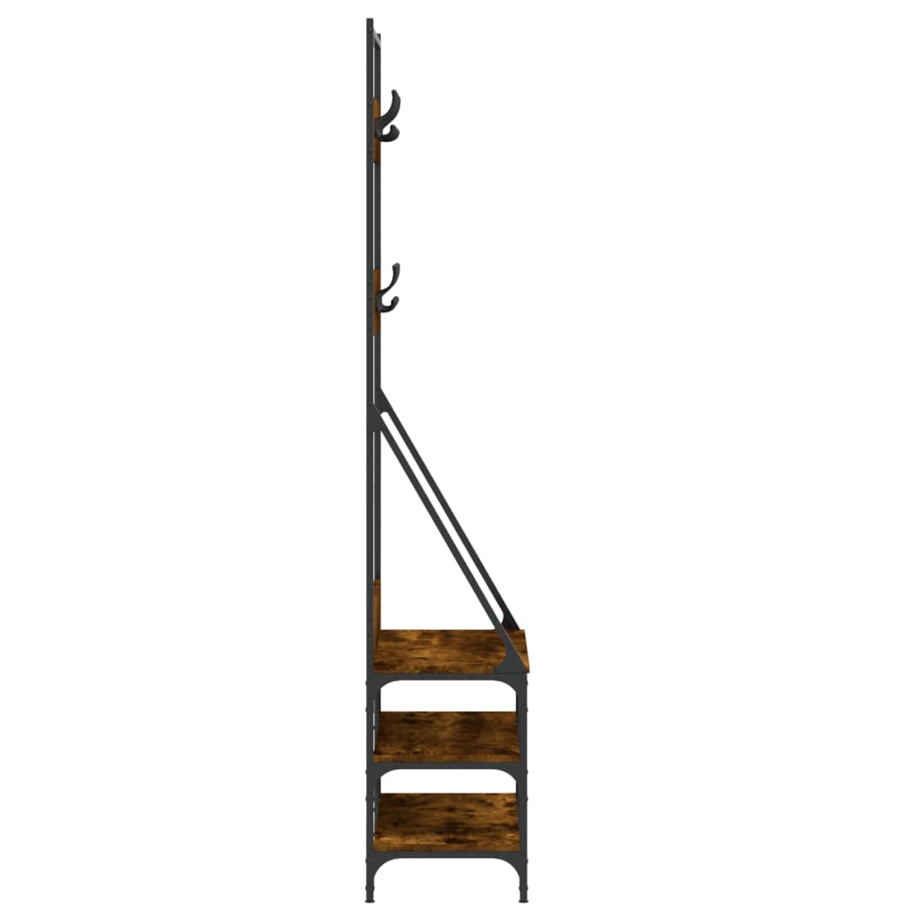 Clothes Rack Smoked Oak Engineered wood, Metal 28.3x13.4x72.4 in