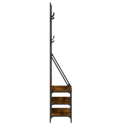 Clothes Rack Smoked Oak Engineered wood, Metal 28.3x13.4x72.4 in