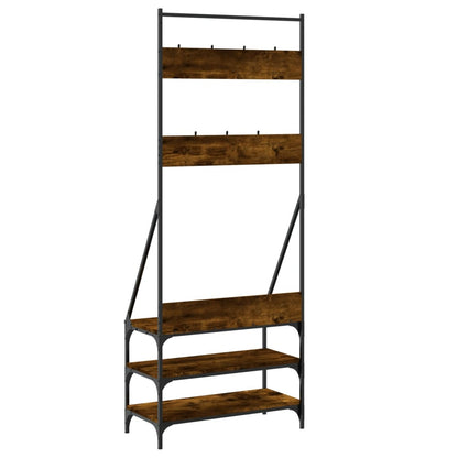 Clothes Rack Smoked Oak Engineered wood, Metal 28.3x13.4x72.4 in