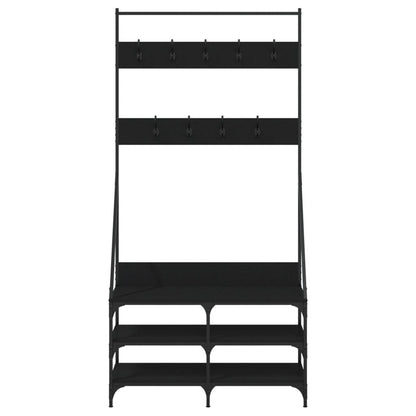 Clothes Rack Black Engineered wood, Metal 35.4x13.4x72.4 in