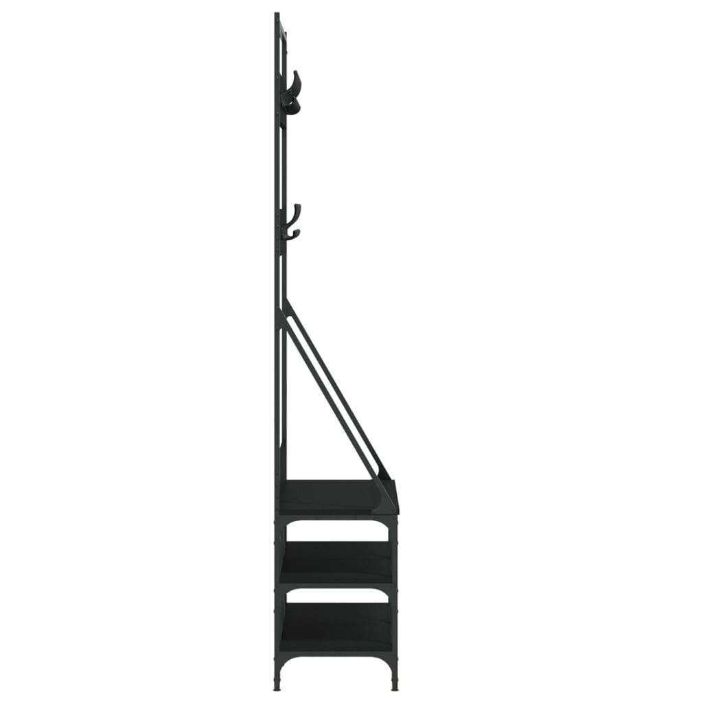 Clothes Rack Black Engineered wood, Metal 35.4x13.4x72.4 in