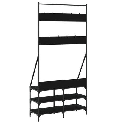 Clothes Rack Black Engineered wood, Metal 35.4x13.4x72.4 in