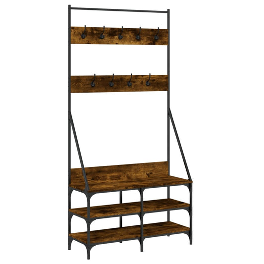 Clothes Rack Smoked Oak Engineered wood Compact Clothes Rack