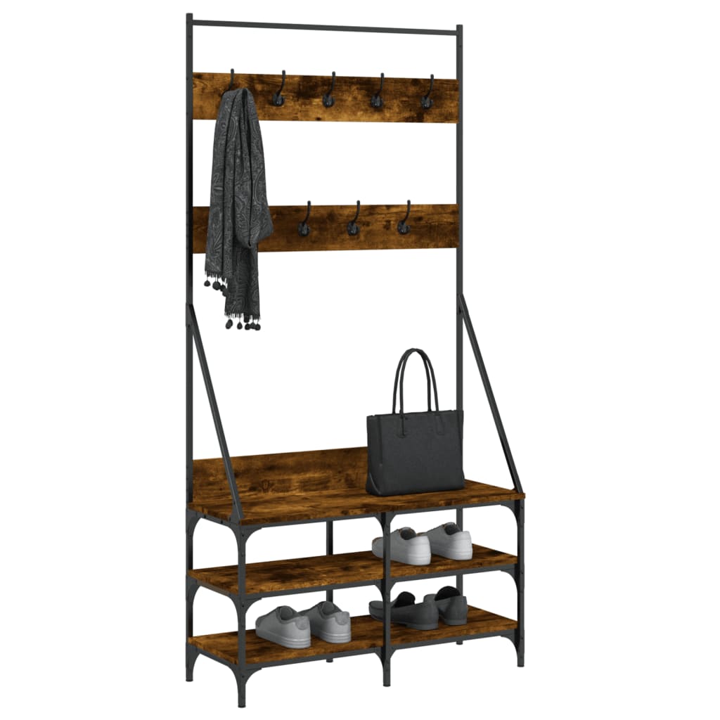 Clothes Rack Smoked Oak Engineered wood Compact Clothes Rack