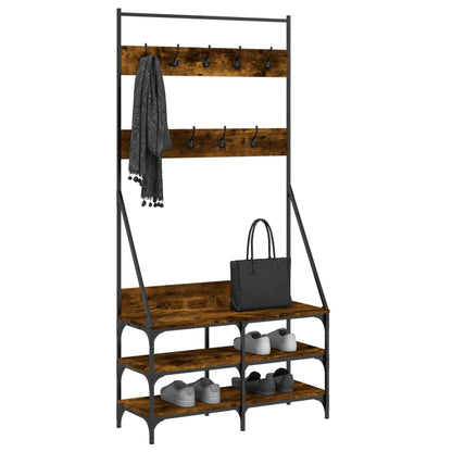 Clothes Rack Smoked Oak Engineered wood Compact Clothes Rack