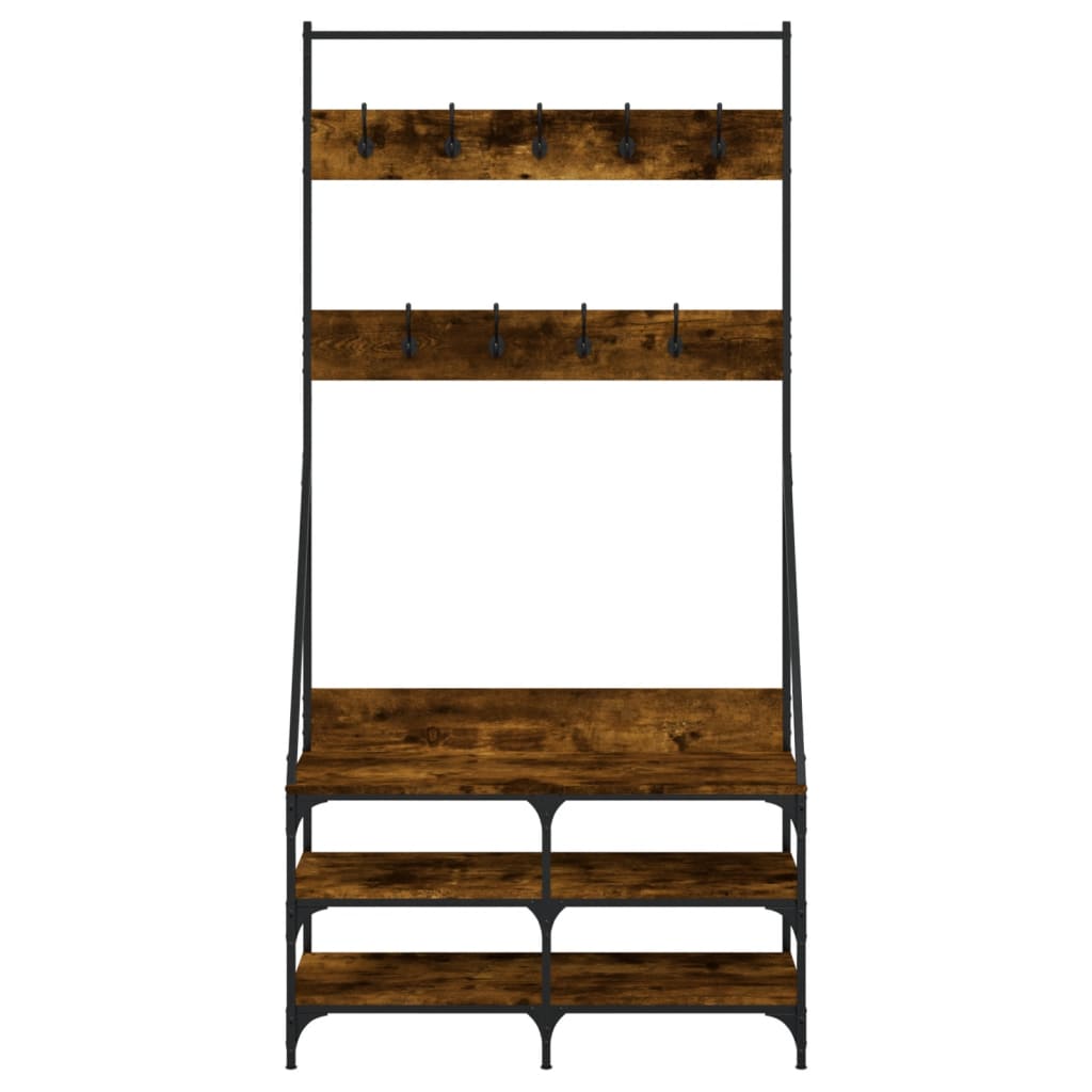 Clothes Rack Smoked Oak Engineered wood Compact Clothes Rack