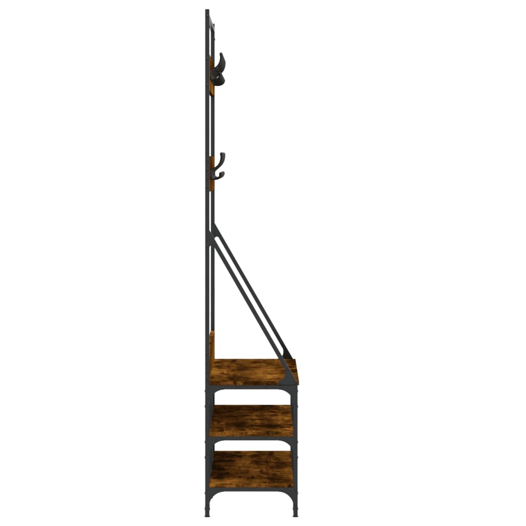 Clothes Rack Smoked Oak Engineered wood Compact Clothes Rack
