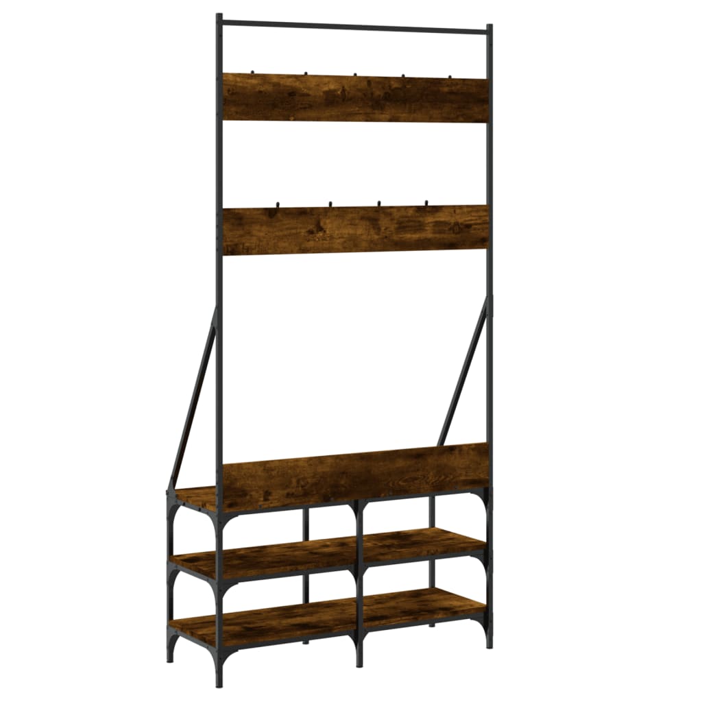 Clothes Rack Smoked Oak Engineered wood Compact Clothes Rack