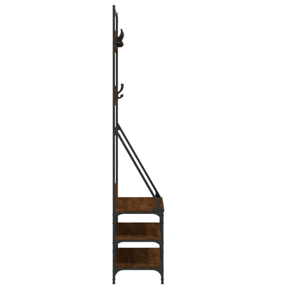Clothes Rack Brown Oak Engineered Wood Medium Clothes Rack