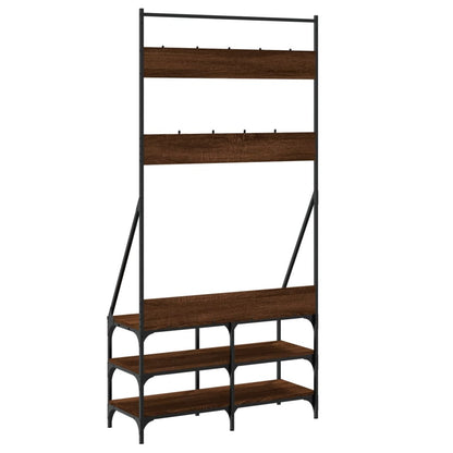 Clothes Rack Brown Oak Engineered Wood Medium Clothes Rack