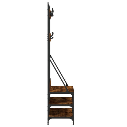 Clothes Rack with Shoe Storage Smoked Oak 39.4"x15.7"x72.4"