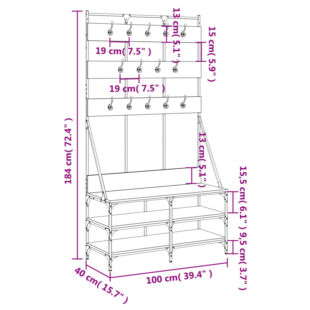 Clothes Rack Sonoma Oak Engineered wood Large Clothes Rack