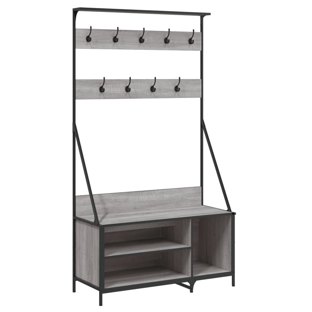 Clothes Rack with Shoe Storage Grey Sonoma 39.4x16.1x72.4"