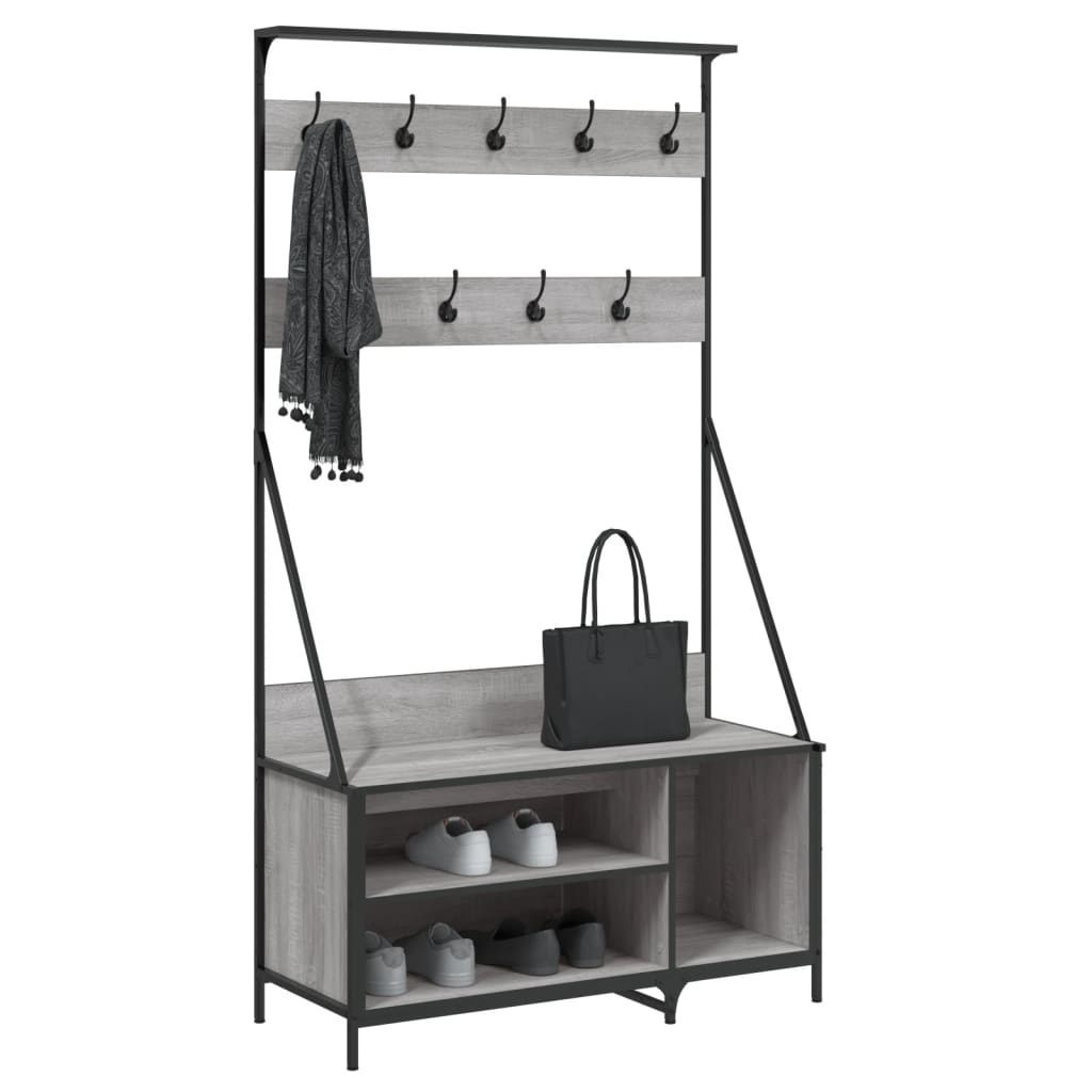 Clothes Rack with Shoe Storage Grey Sonoma 39.4x16.1x72.4"