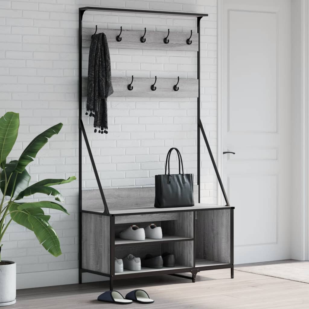 Clothes Rack with Shoe Storage Grey Sonoma 39.4x16.1x72.4"