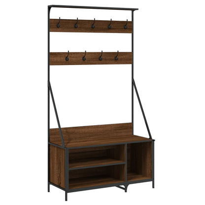 Clothes Rack with Shoe Storage Brown Oak 39.4"x16.1"x72.4"