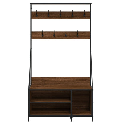 Clothes Rack with Shoe Storage Brown Oak 39.4"x16.1"x72.4"