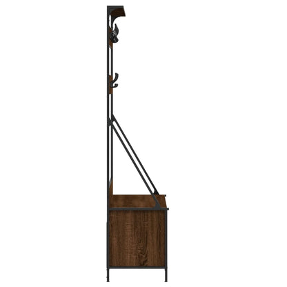 Clothes Rack with Shoe Storage Brown Oak 39.4"x16.1"x72.4"