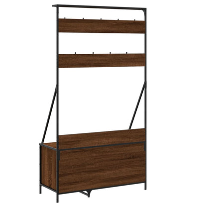 Clothes Rack with Shoe Storage Brown Oak 39.4"x16.1"x72.4"