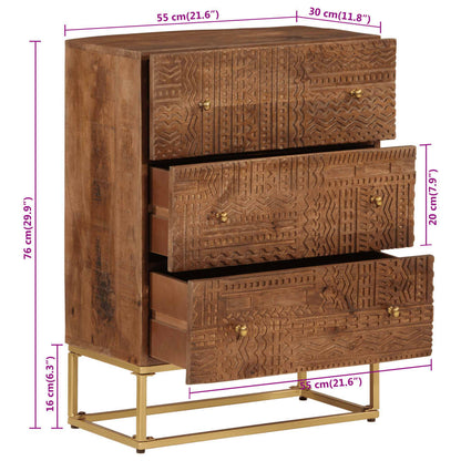 Chest Of Drawers Brown Solid mango wood Medium Chest Of Drawers