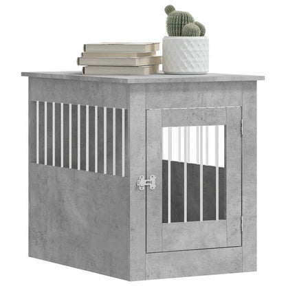 Dog Crate Furniture Concrete Grey Engineered wood, Steel Medium