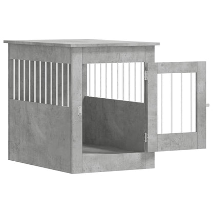 Dog Crate Furniture Concrete Grey Engineered wood, Steel Medium