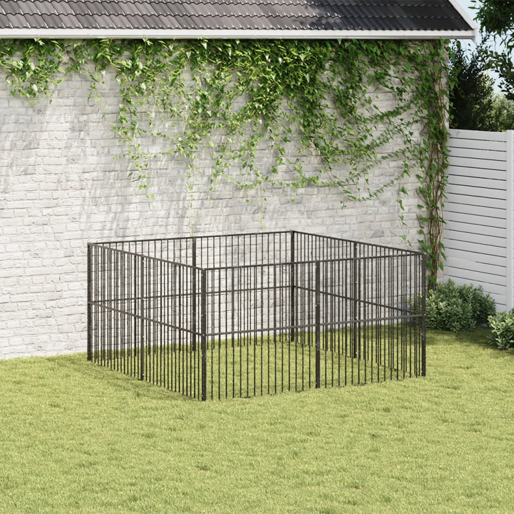 Dog Playpen Black Galvanized steel Large Sturdy Dog Playpen