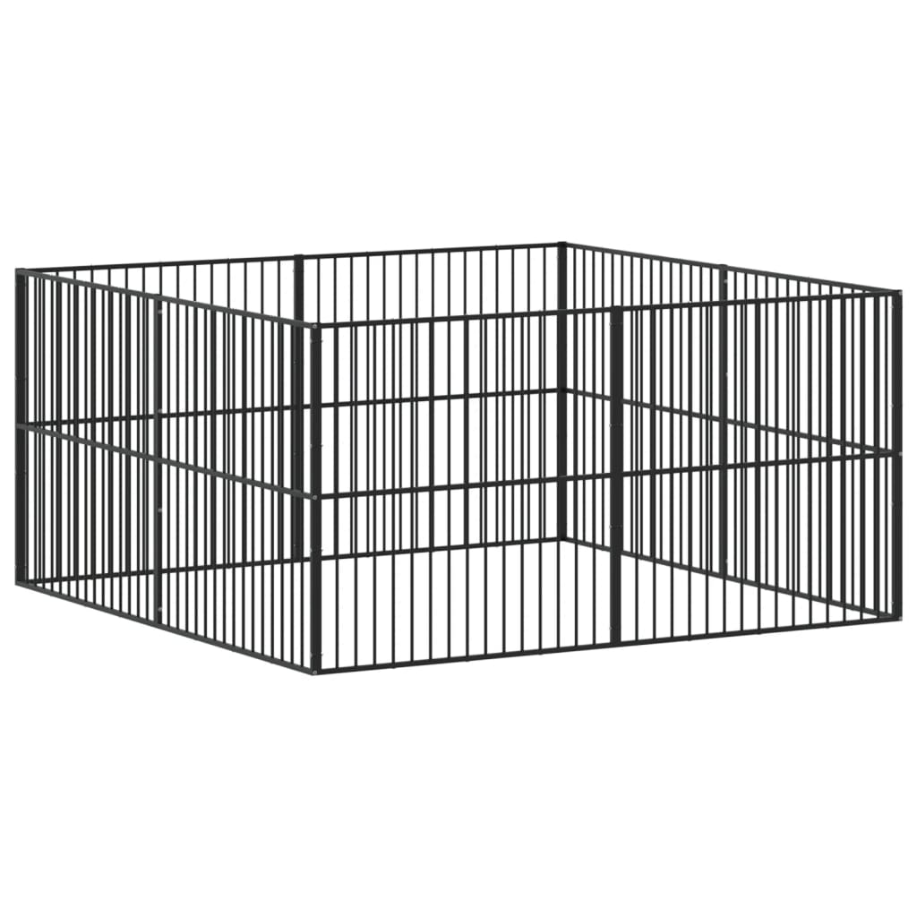 Dog Playpen Black Galvanized steel Large Sturdy Dog Playpen