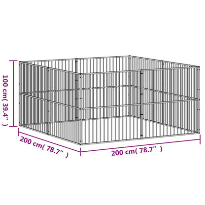Dog Playpen Black Galvanized steel Large Sturdy Dog Playpen