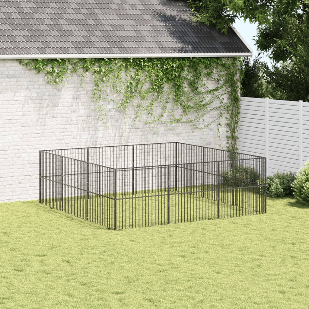 Dog Playpen Black Galvanized Steel Large Heavy Duty Dog Playpen