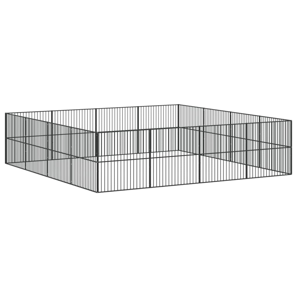 Dog Playpen Black Galvanized Steel Large Durable Dog Playpen