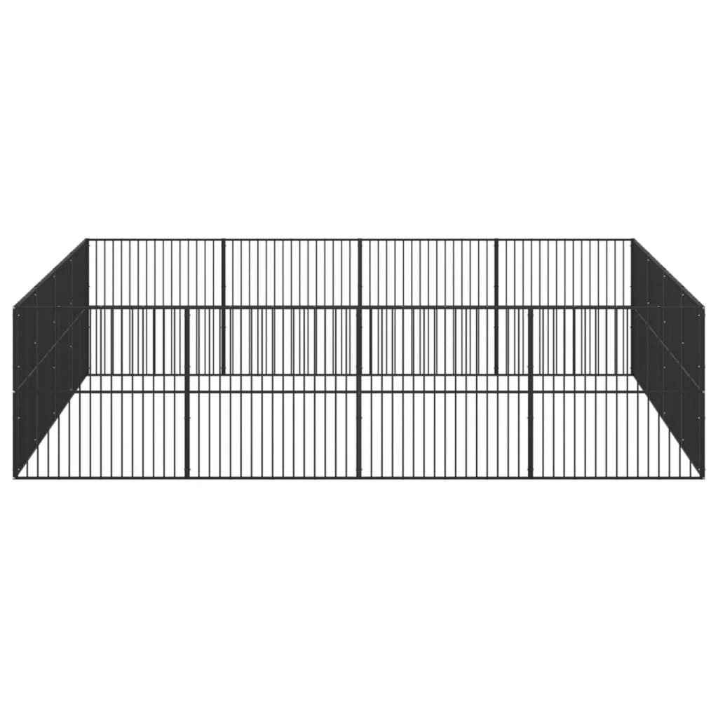 Dog Playpen Black Galvanized Steel Large Durable Dog Playpen