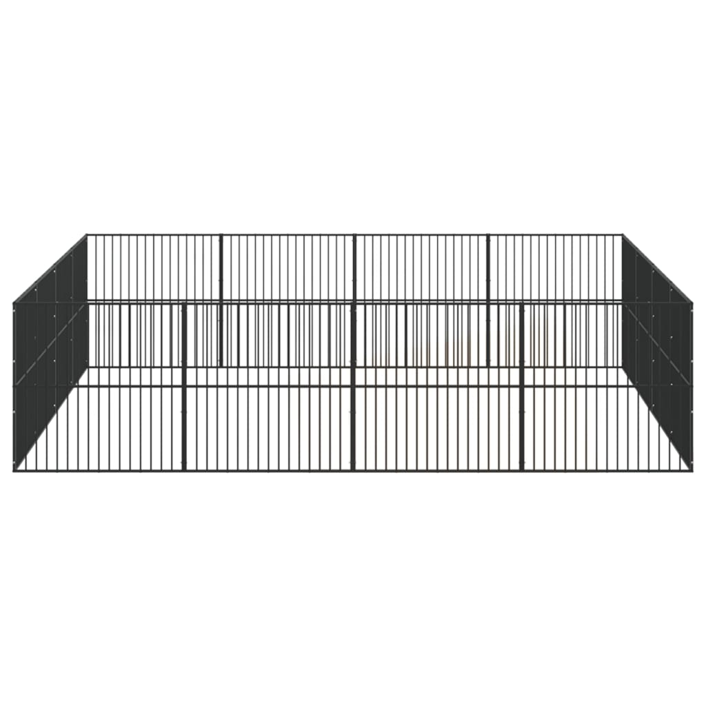 Dog Playpen Black Galvanized Steel Large Durable Dog Playpen