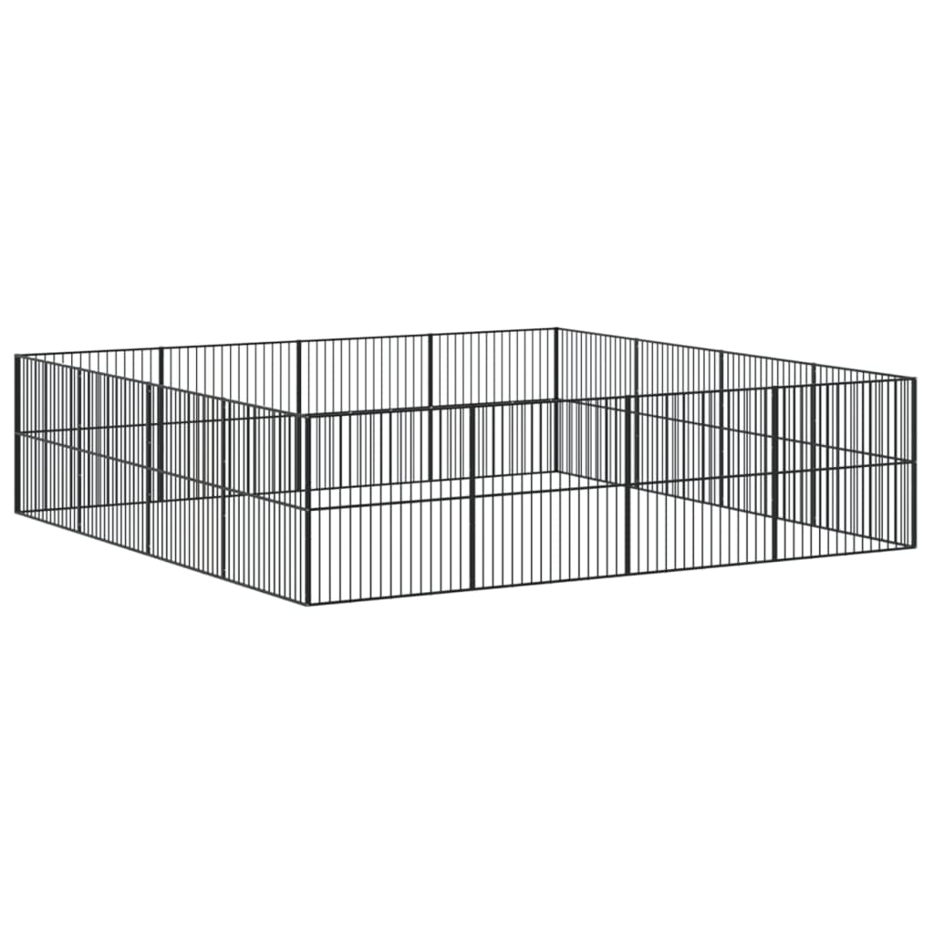 Dog Playpen Black Galvanized Steel Large Durable Dog Playpen