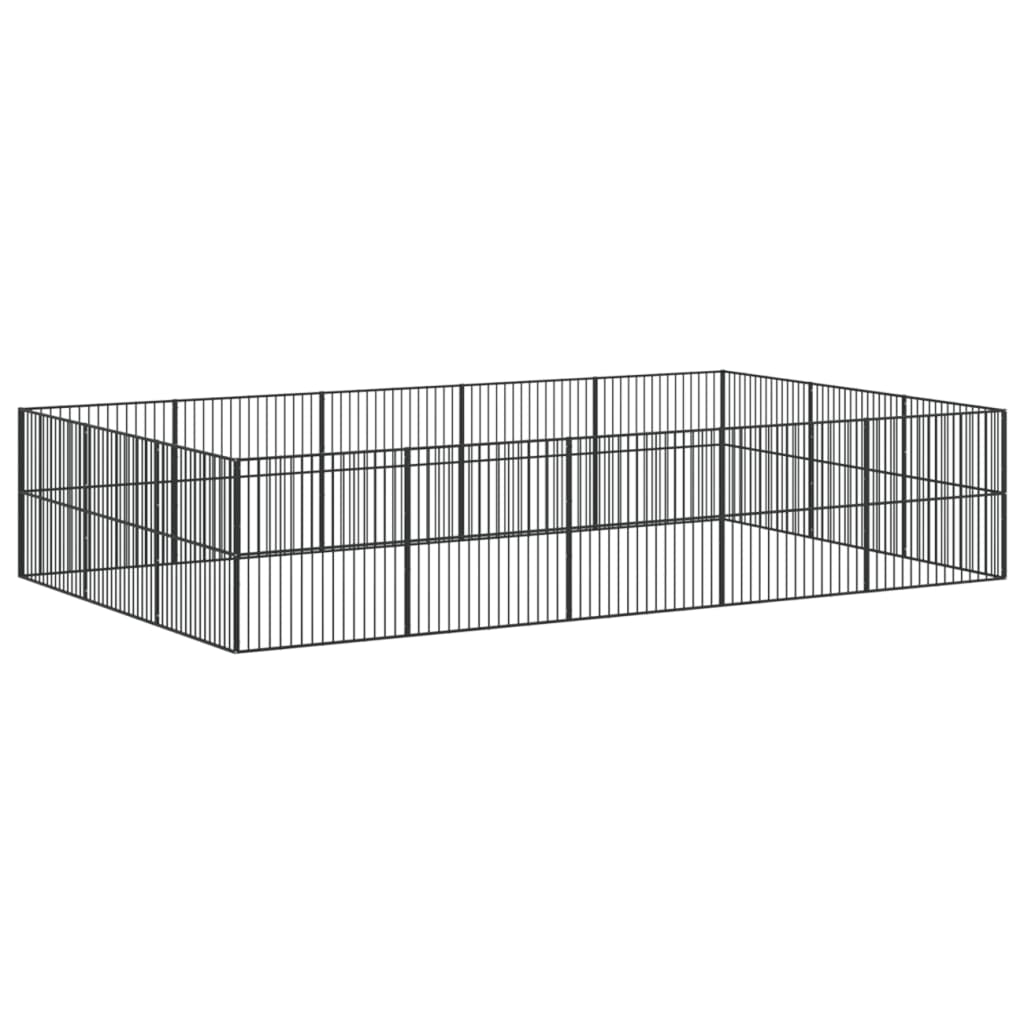 Dog Playpen Black Galvanized Steel Large Durable Dog Playpen