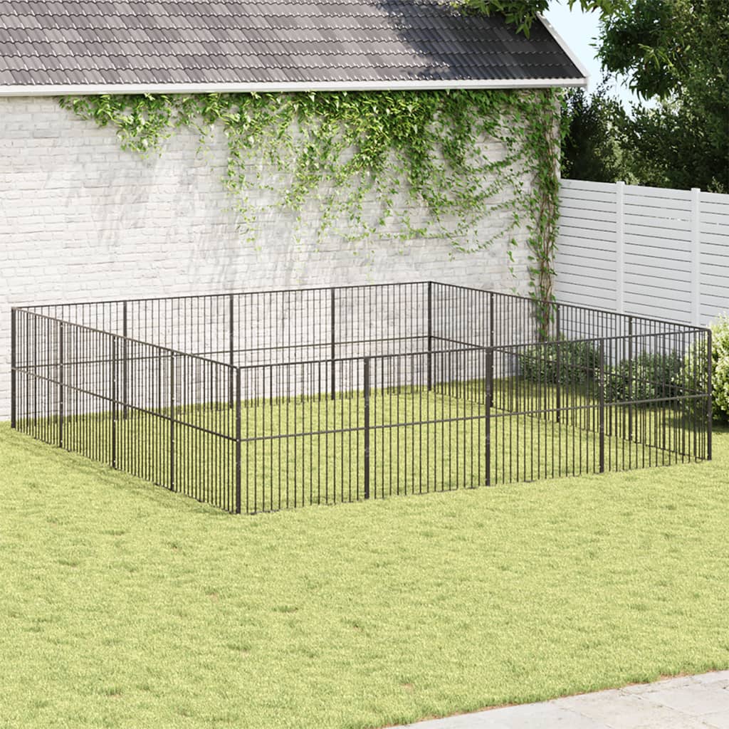 Dog Playpen Black Galvanized Steel Large Durable Dog Playpen