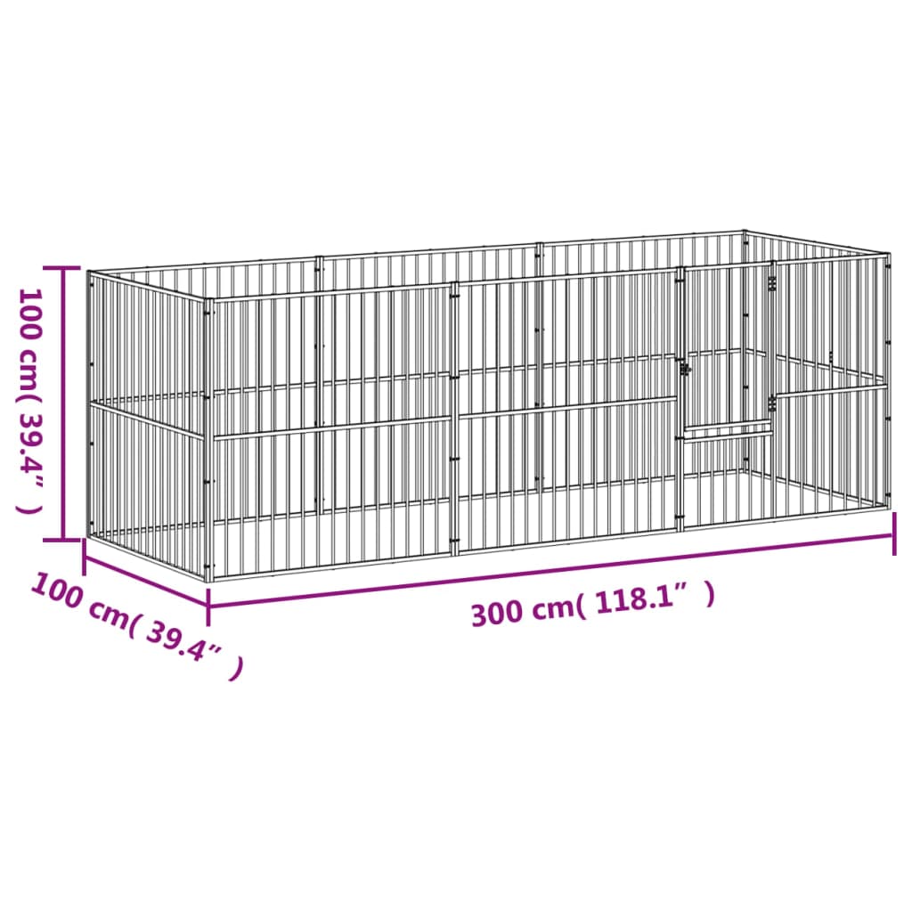 Dog Playpen Black Galvanized Steel Large Heavy Duty Dog Playpen