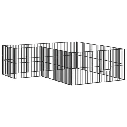 Dog Playpen Black Galvanized Steel Large Durable Dog Playpen